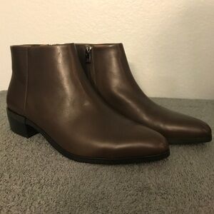Coach Brown Leather Ankle Booties
